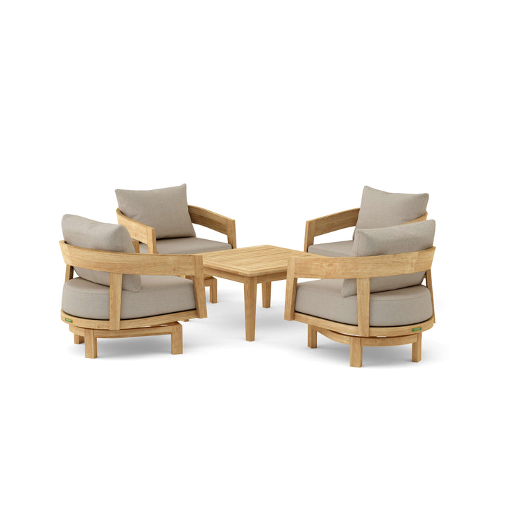 Anderson Teak 5-Piece Toscana Deep Seating Swivel Set