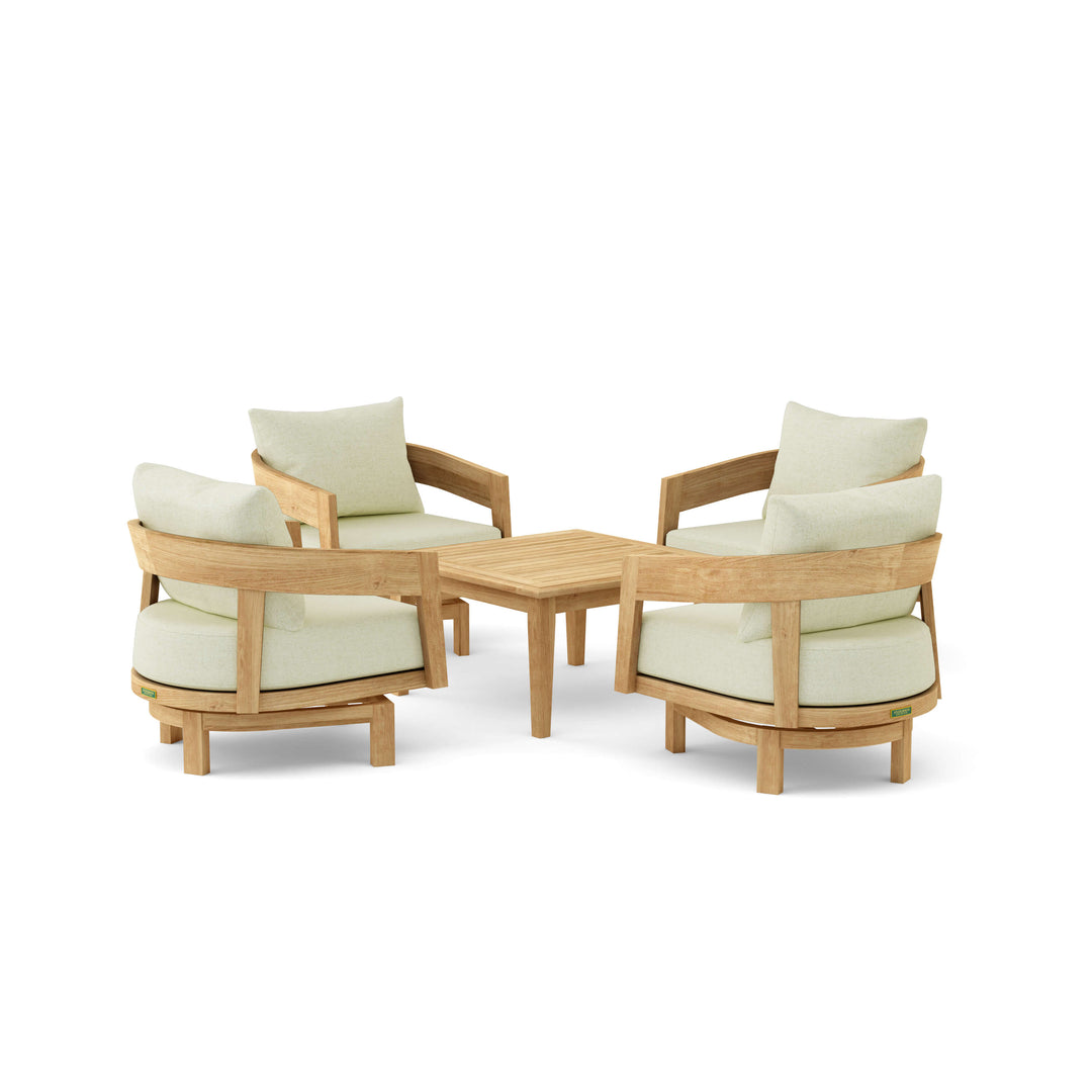 Anderson Teak 5-Piece Toscana Deep Seating Swivel Set