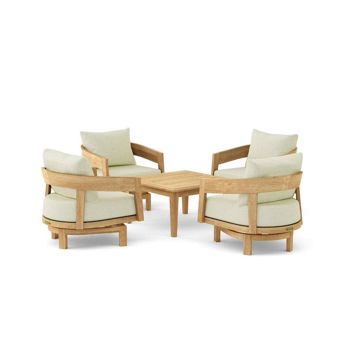 Anderson Teak 5-Piece Toscana Deep Seating Swivel Set