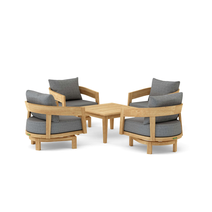 Anderson Teak 5-Piece Toscana Deep Seating Swivel Set